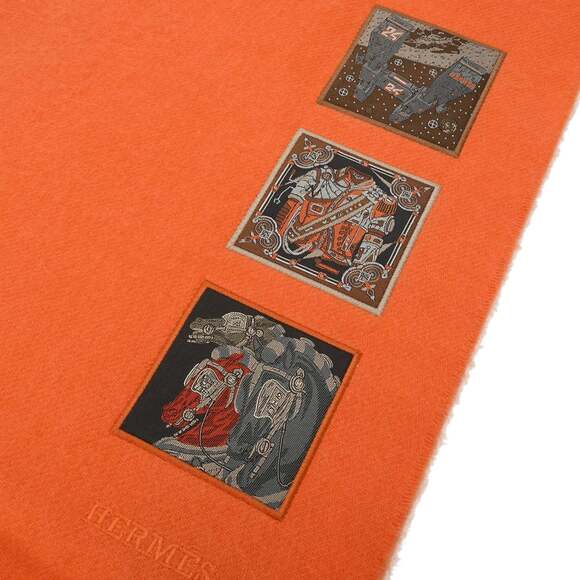 HERMES Authentic Orange Scarf - Picture 4 of 10
